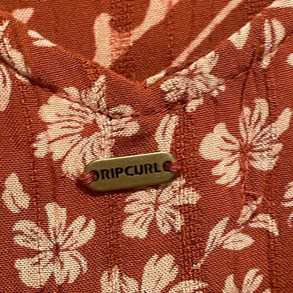 Rip Curl Rust Floral Bandana Short Sundress - Picture 5 of 8